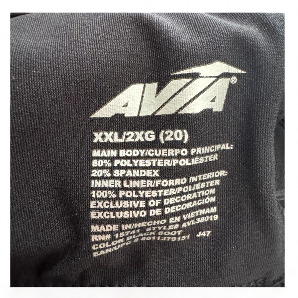 Avía Black Sports Bra Women’s Size XXL - Picture 3 of 3